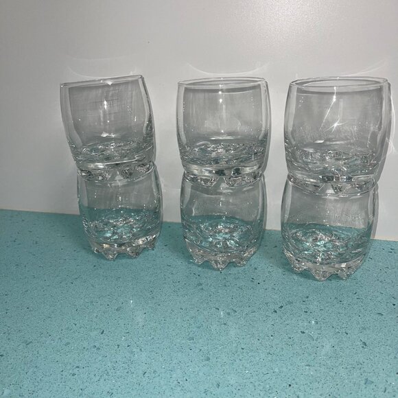 Bormioli Rocco Rocks Glass Set of 6 Galassia 10 oz Clear Peg Foot - Picture 3 of 6